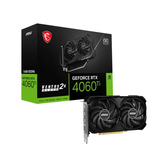 MSI GeForce RTX 4060 Ti VENTUS 2X BLACK 16G OC 16GB DDR6 Graphics Card
